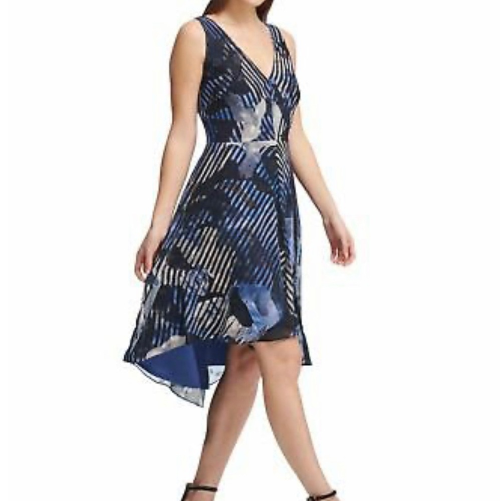 DKNY Black Shadow Flower Printed Dress - Picture 3 of 7